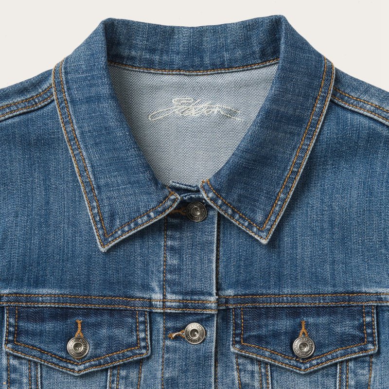 Blue Stetson Stretch Denim Jacket Women's Shirts | UK 83SBJIROV