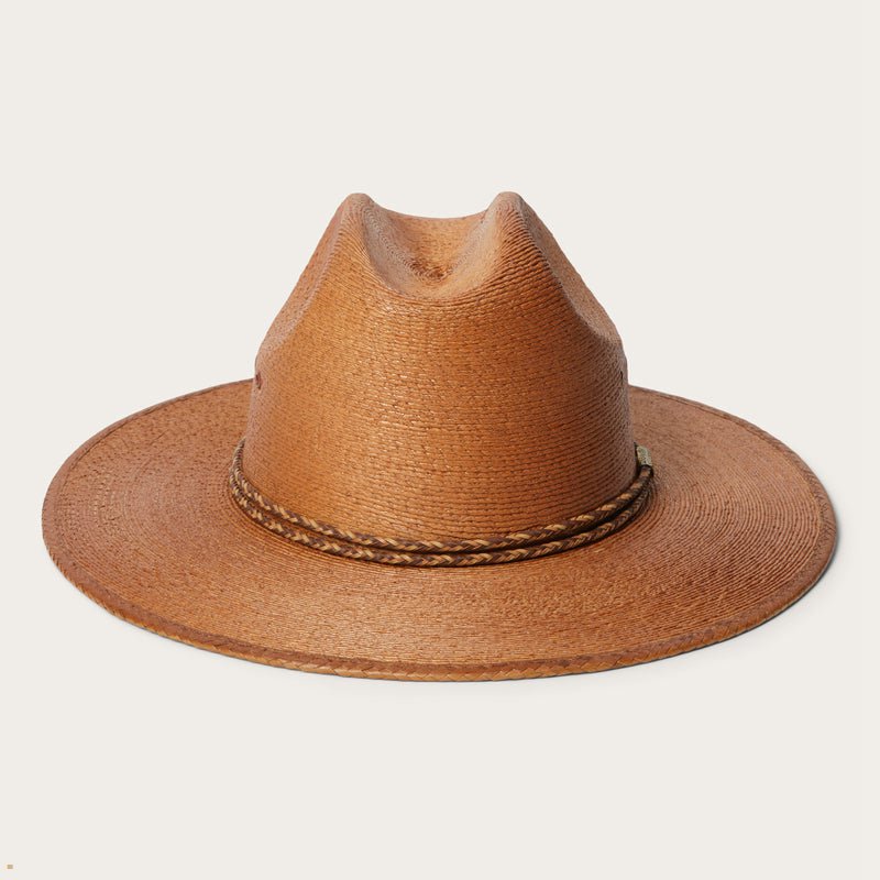 Brown Stetson Amber Run Straw Men\'s Outdoor Hats | UK 74ZCKPRSA