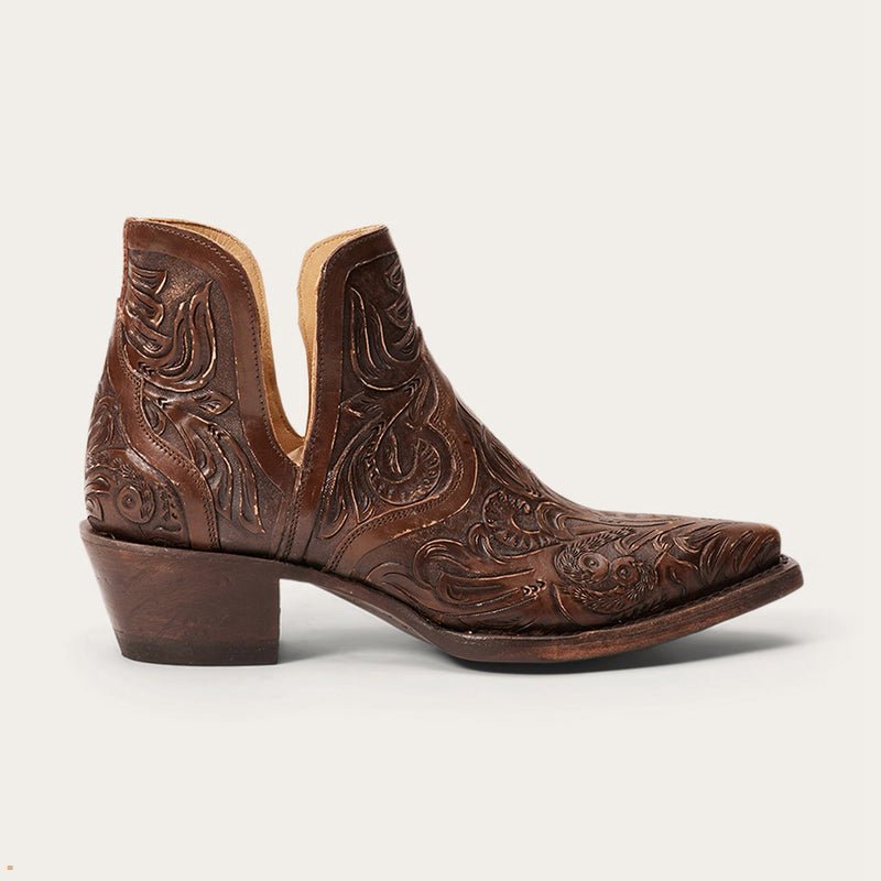 Brown Stetson Aviana Women's Boots | UK 10FVSYGKJ