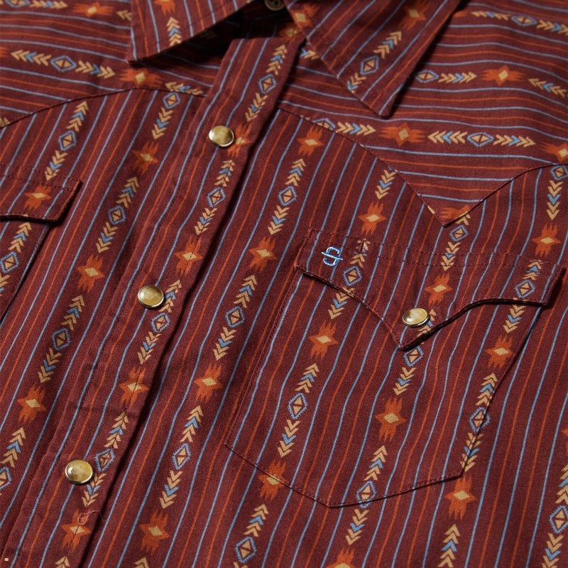 Brown Stetson Aztec Modern Fit Men's Shirts | UK 50FMAEGRH