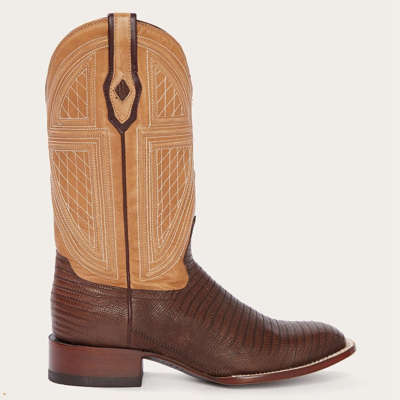 Brown Stetson Beaumont Shark Men's Cowboy Boots | UK 27AQLRPFW