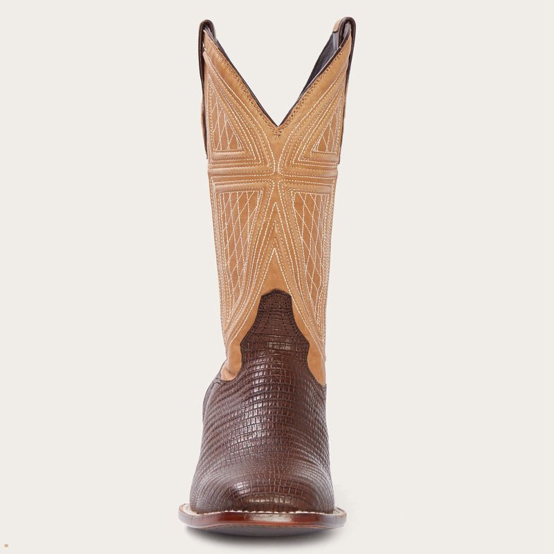 Brown Stetson Beaumont Shark Men's Cowboy Boots | UK 27AQLRPFW