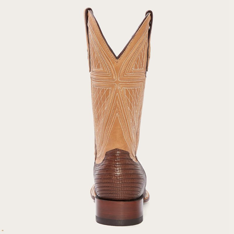 Brown Stetson Beaumont Shark Men's Cowboy Boots | UK 27AQLRPFW