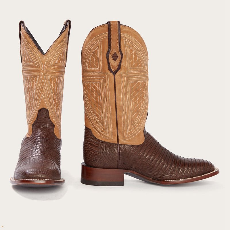 Brown Stetson Beaumont Shark Men\'s Cowboy Boots | UK 27AQLRPFW