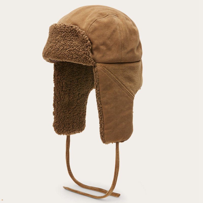 Brown Stetson Bomber Soft Cotton Men's Caps | UK 05ZNVBGUY