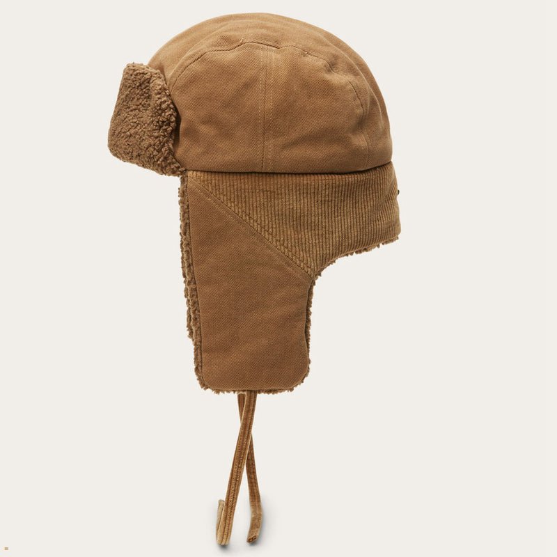 Brown Stetson Bomber Soft Cotton Men's Caps | UK 05ZNVBGUY