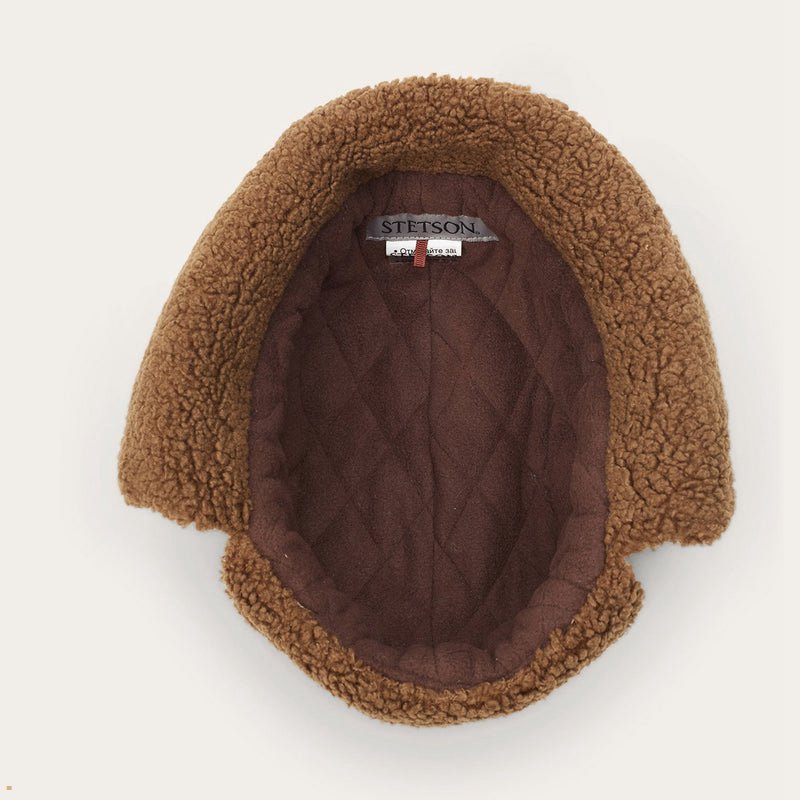 Brown Stetson Bomber Soft Cotton Men's Caps | UK 05ZNVBGUY