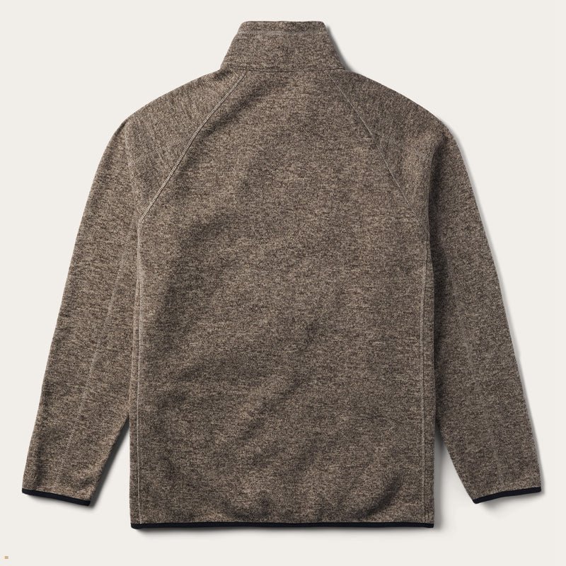 Brown Stetson Bonded Knit Men's Sweater | UK 89ECXLAHV