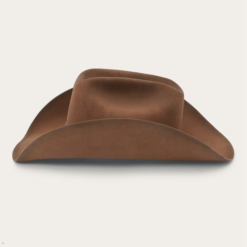 Brown Stetson Boss Of The Plains 6x Men's Cowboy Hats | UK 75MHTIGAY