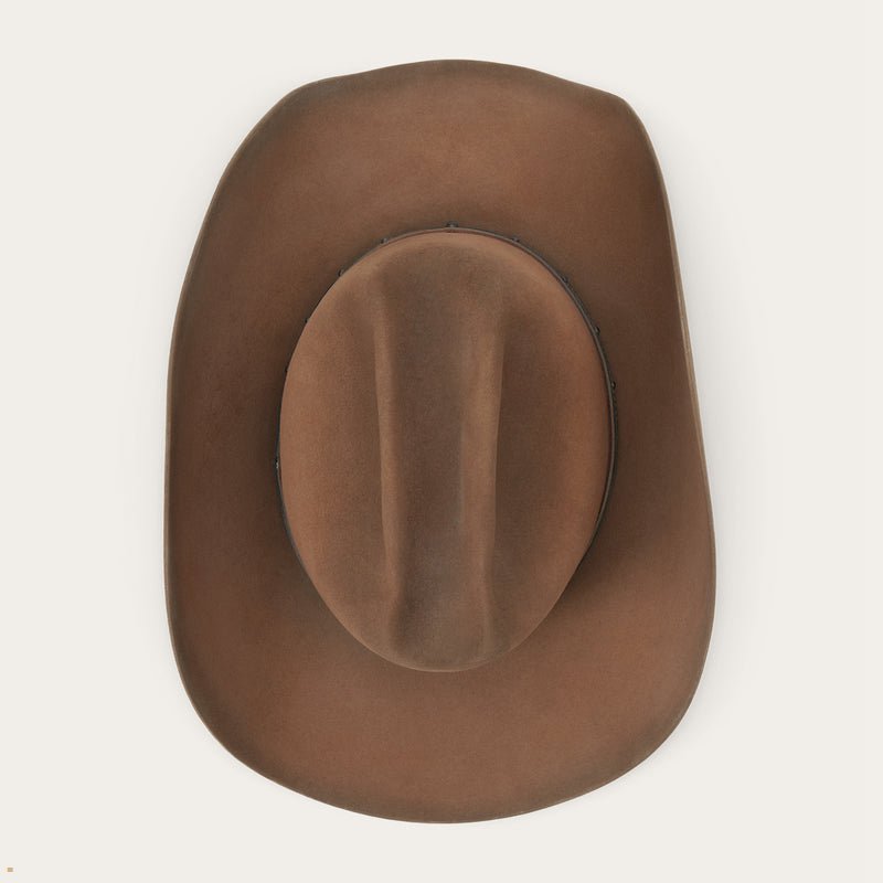 Brown Stetson Boss Of The Plains 6x Men's Cowboy Hats | UK 75MHTIGAY