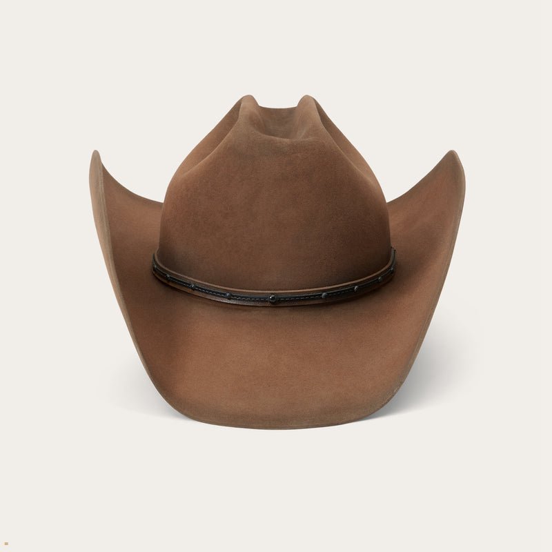 Brown Stetson Boss Of The Plains 6x Men\'s Cowboy Hats | UK 75MHTIGAY