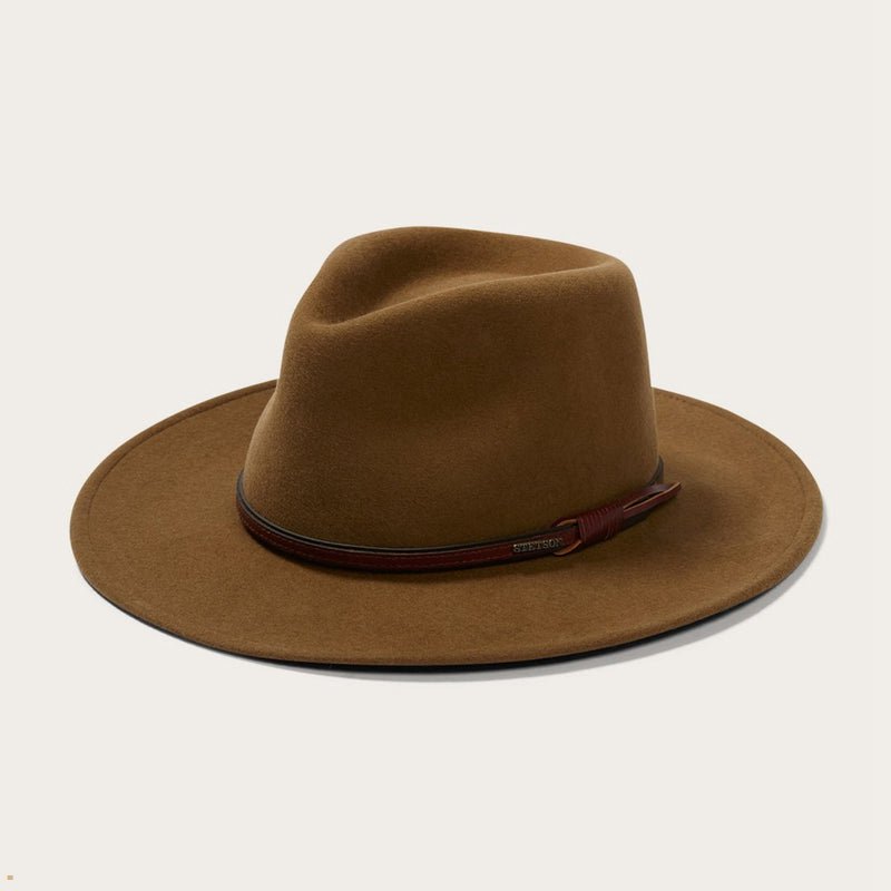 Brown Stetson Bozeman Men's Outdoor Hats | UK 54MSFKGZW