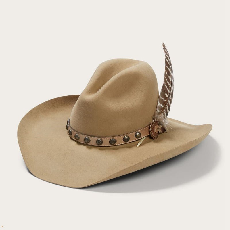 Brown Stetson Broken Bow 4x Men's Cowboy Hats | UK 93CMLGZXQ