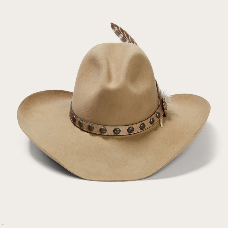 Brown Stetson Broken Bow 4x Men\'s Cowboy Hats | UK 93CMLGZXQ