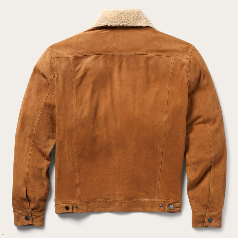 Brown Stetson Classic Suede Men's Jackets | UK 43QXZPDJI