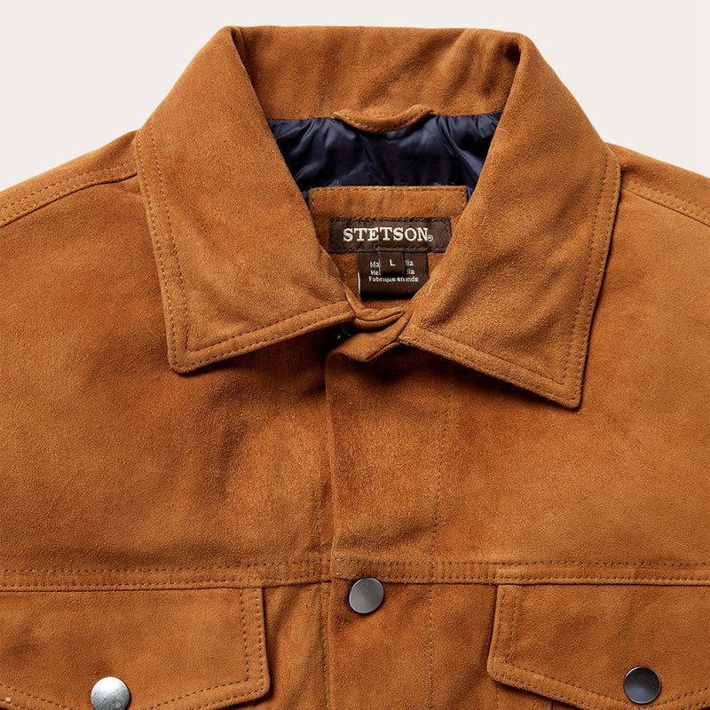 Brown Stetson Classic Suede Men's Jackets | UK 43QXZPDJI