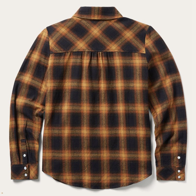 Brown Stetson Classic Western Flannel Women's Shirts | UK 25ZYTGNXA