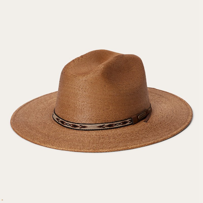 Brown Stetson Clearwater Straw Men's Outdoor Hats | UK 20LQJNVMD