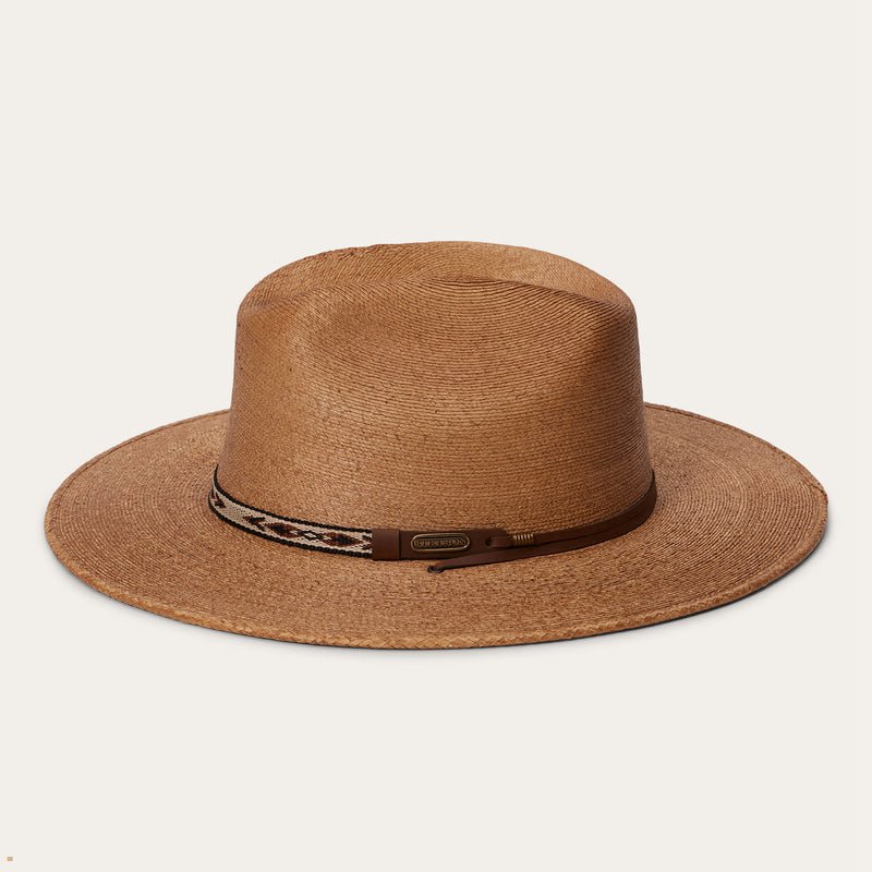 Brown Stetson Clearwater Straw Men's Outdoor Hats | UK 20LQJNVMD