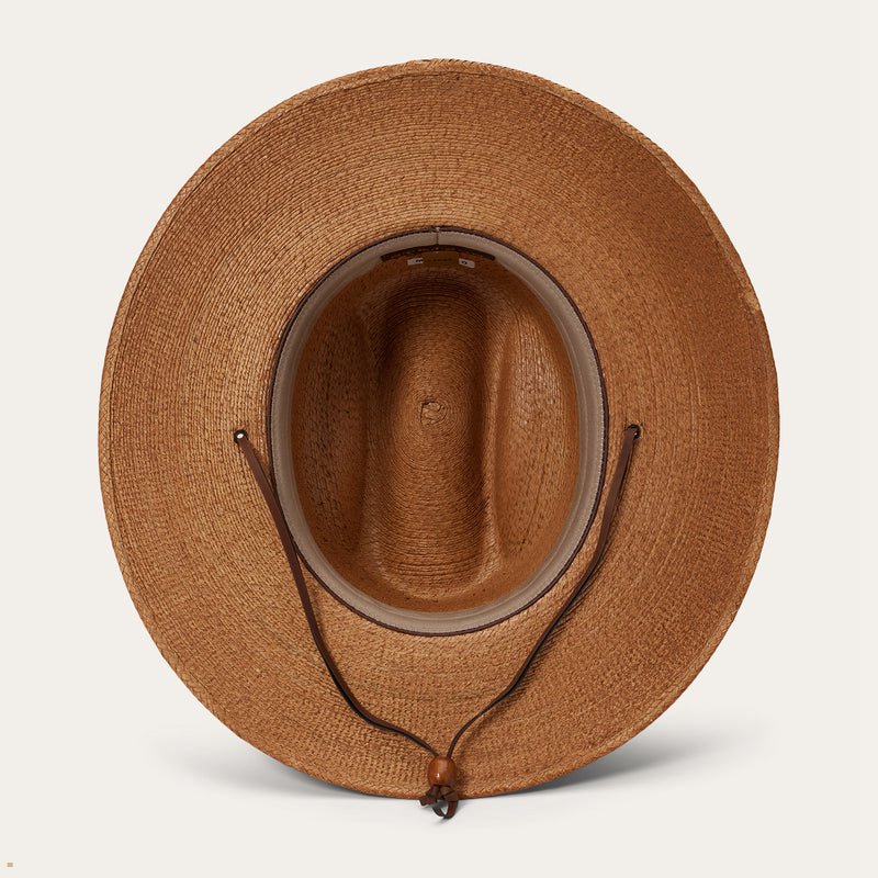 Brown Stetson Clearwater Straw Men's Outdoor Hats | UK 20LQJNVMD