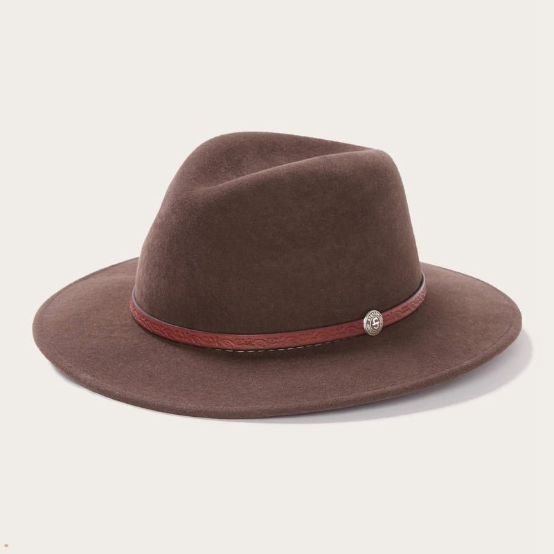 Brown Stetson Cromwell Men's Outdoor Hats | UK 01OYHLSRP