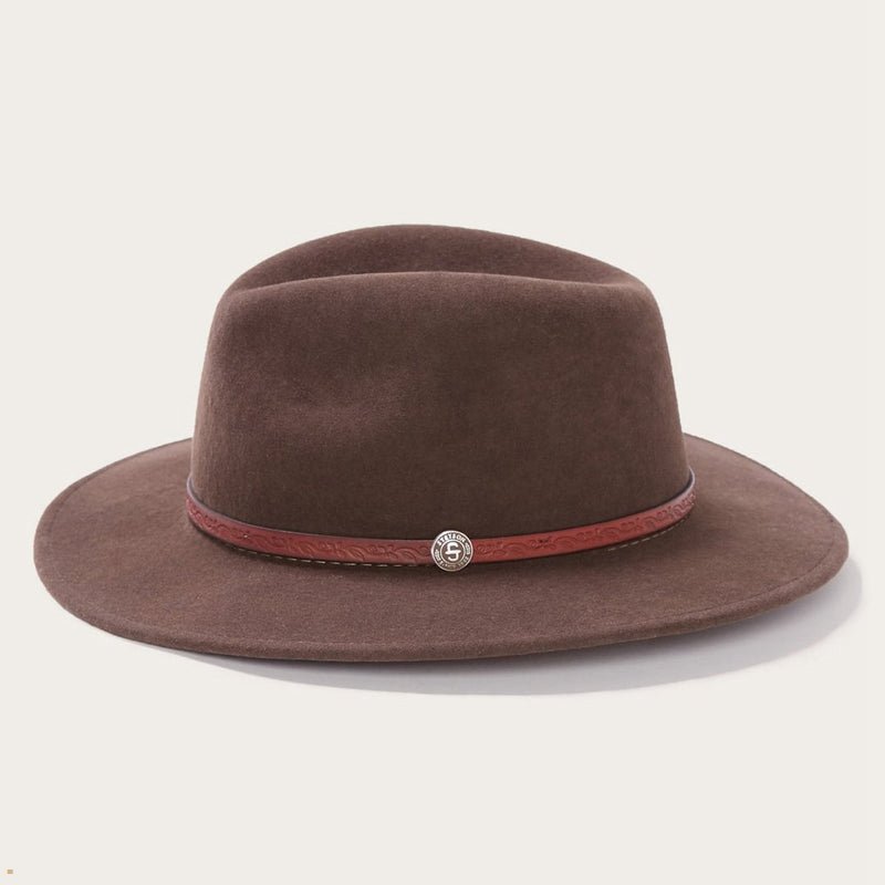 Brown Stetson Cromwell Men's Outdoor Hats | UK 01OYHLSRP