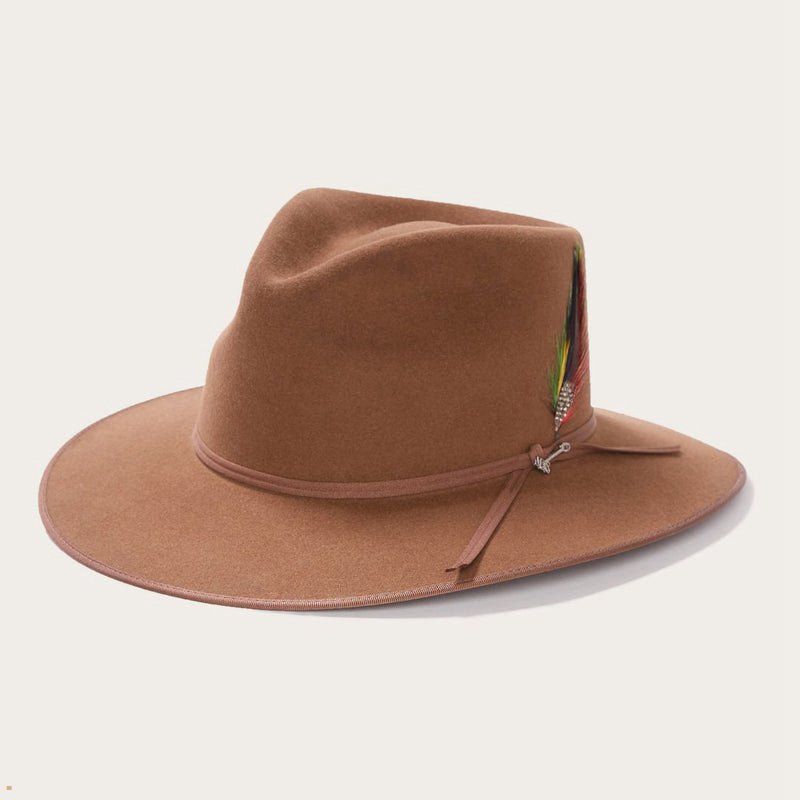 Brown Stetson Dune 5x Gun Club Men's Outdoor Hats | UK 12QZJSBCV