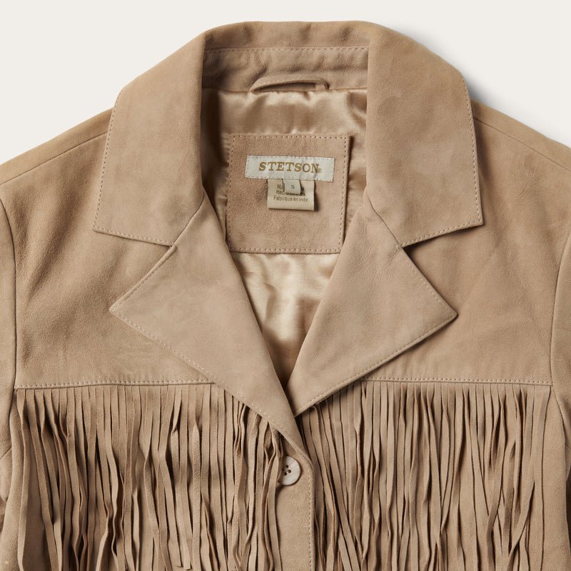 Brown Stetson Fringe Suede Women's Jackets | UK 32EUZBRJN