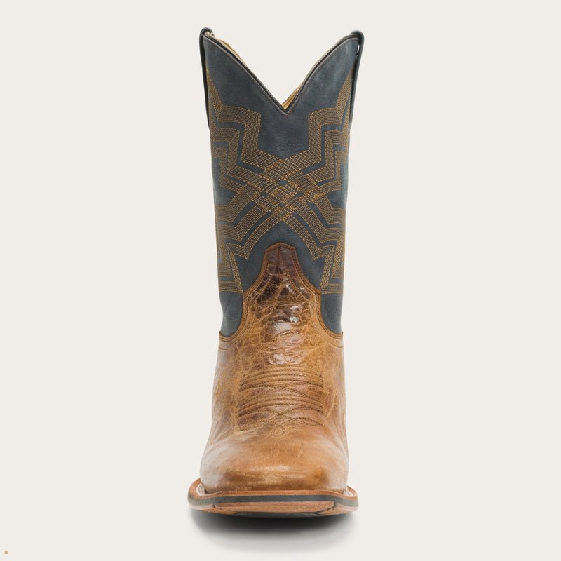 Brown Stetson Goddard Burnished Leather Men's Boots | UK 90ISUGPJC