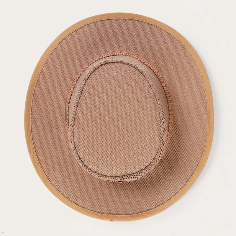 Brown Stetson Grand Canyon Mesh Safari Men's Outdoor Hats | UK 47FRBZLYA