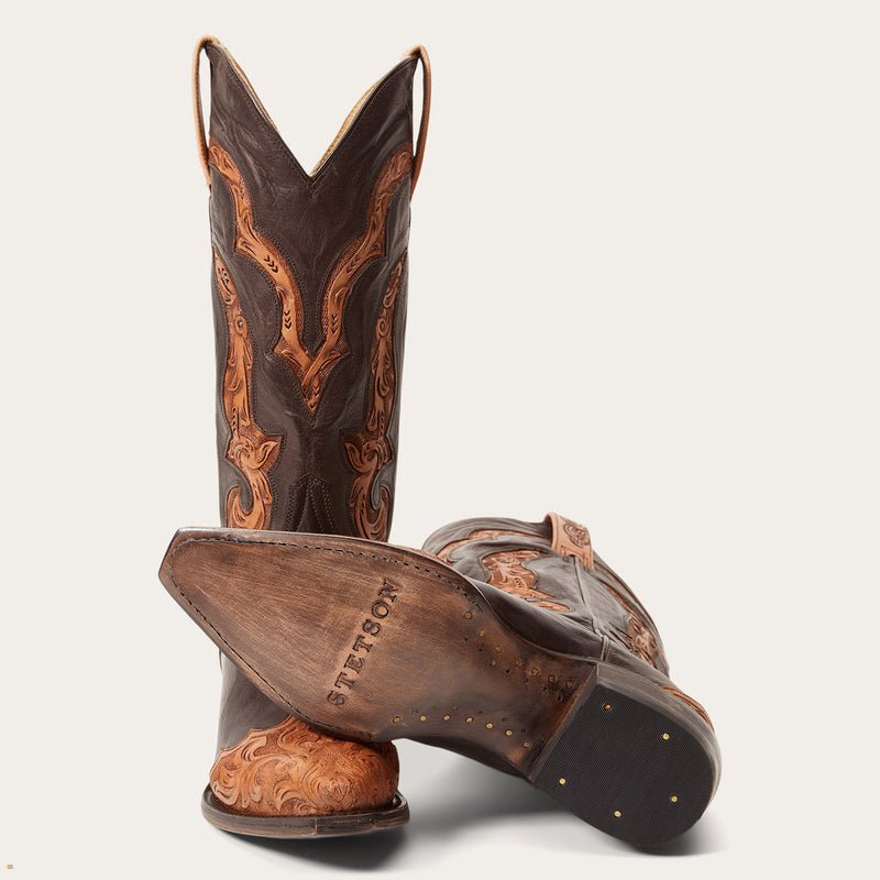 Brown Stetson Hartley Women's Boots | UK 68FYWOVGN