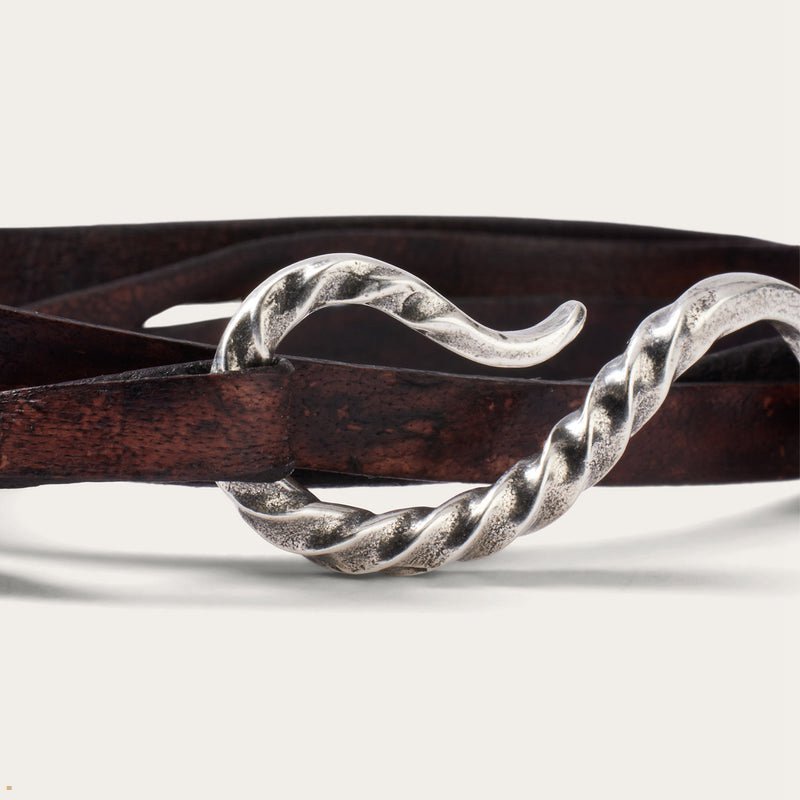 Brown Stetson Hook Leather Bracelet Women's Jewelry | UK 46DPYTQRX