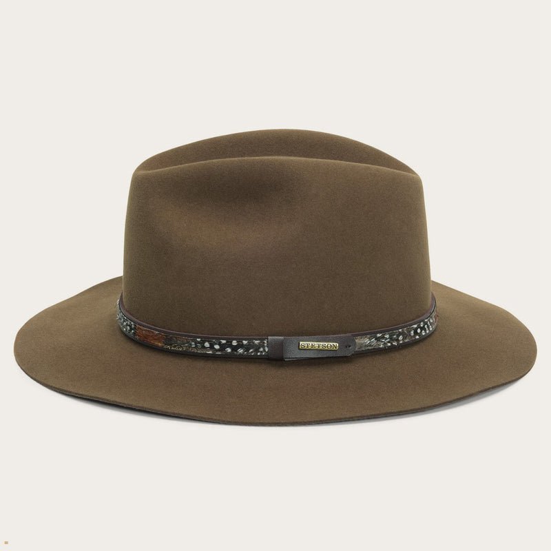 Brown Stetson Jackson Men's Outdoor Hats | UK 94YSKEUFD