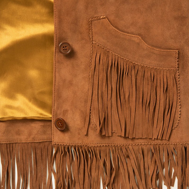 Brown Stetson Lamb Suede Fringed Women's Jackets | UK 18CBTVNLE