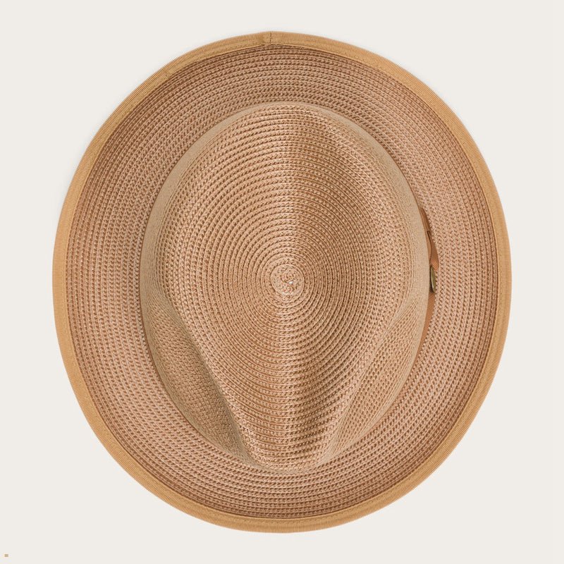 Brown Stetson Latte Milan Men's Fedoras | UK 08UTNDRJL