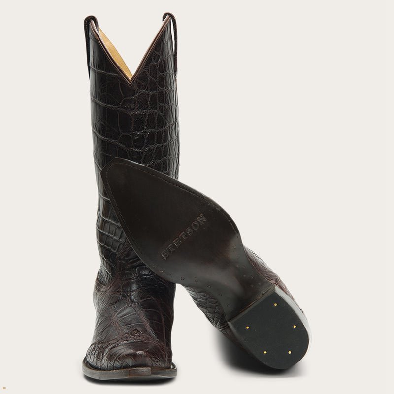 Brown Stetson Lola Women's Boots | UK 54VJNMOQC