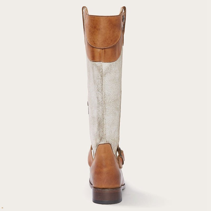 Brown Stetson Mia Distressed Riding Women's Boots | UK 57PMRCLFU