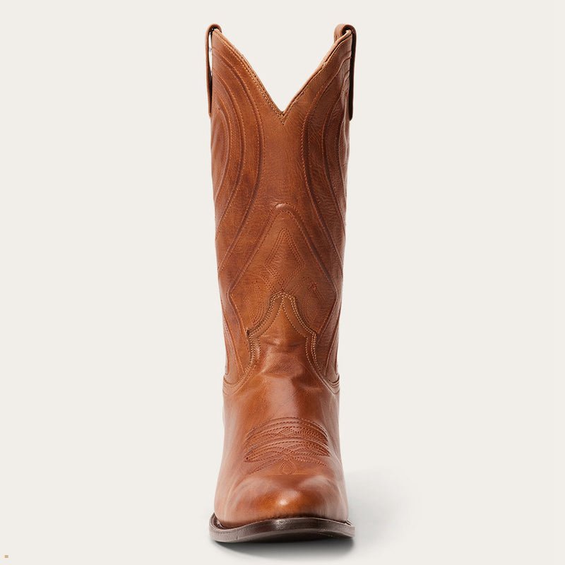 Brown Stetson Mossman Men's Boots | UK 25DPMBKEJ