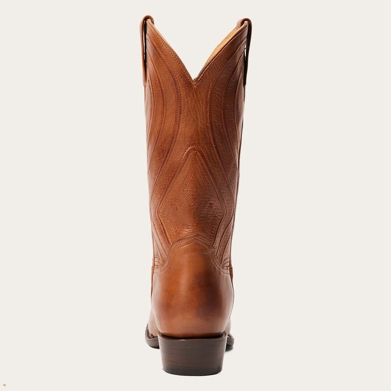 Brown Stetson Mossman Men's Boots | UK 25DPMBKEJ