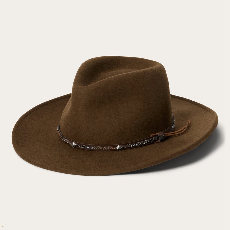 Brown Stetson Mountain Sky Crushable Men's Outdoor Hats | UK 79DKLJQZH