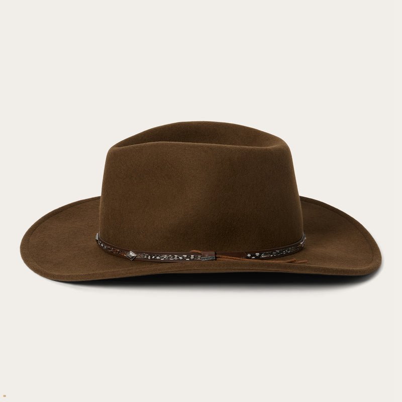 Brown Stetson Mountain Sky Crushable Men's Outdoor Hats | UK 79DKLJQZH