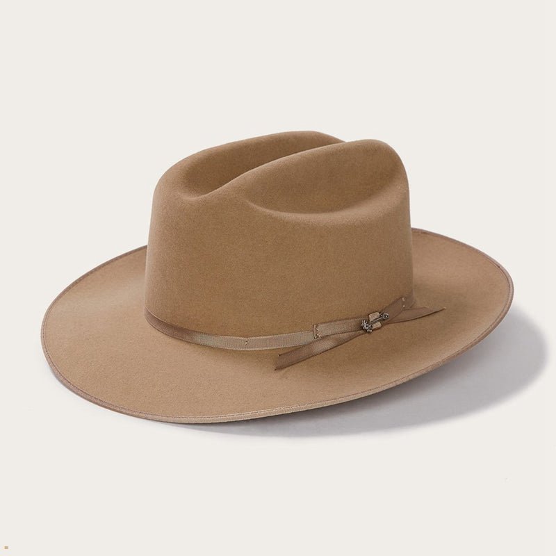 Brown Stetson Open Road 6x Cowboy Men's Fedoras | UK 31JFVRZOX