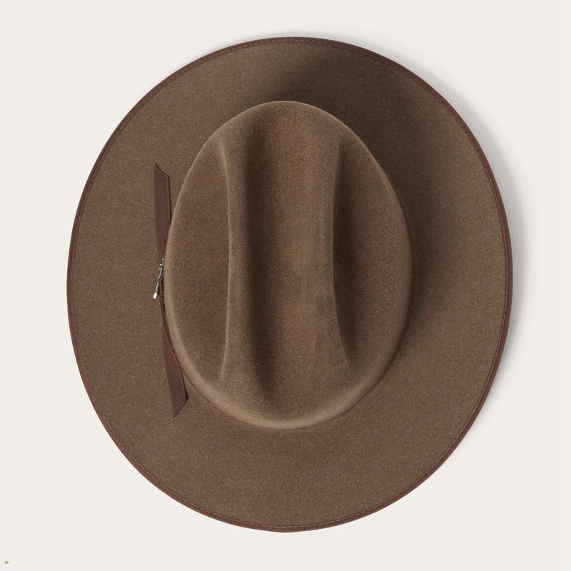 Brown Stetson Open Road 6x Cowboy Men's Fedoras | UK 73OIDKHFY