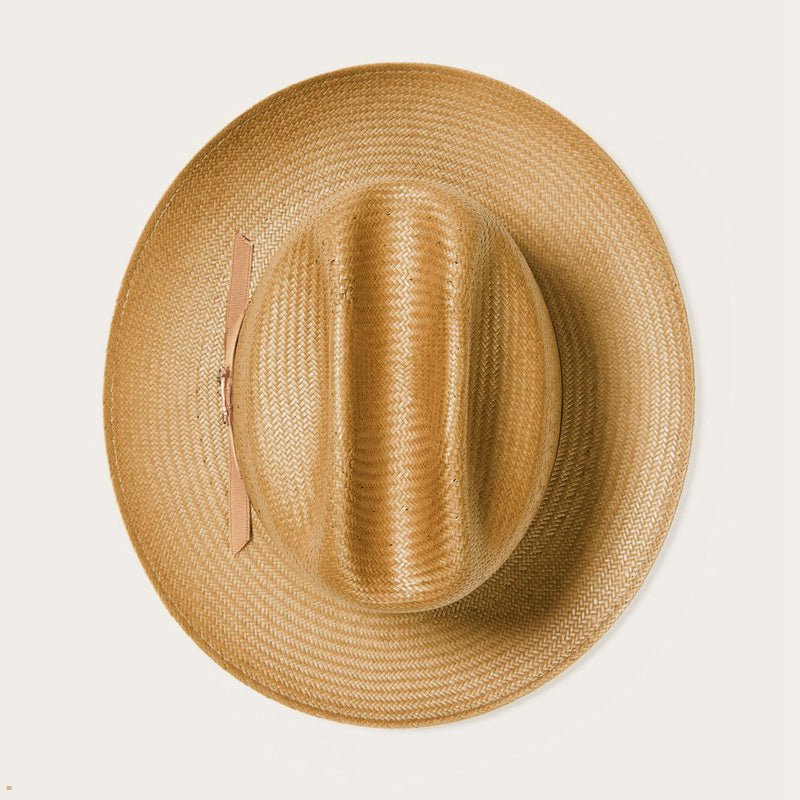 Brown Stetson Open Road Vented Straw Cowboy Women's Fedoras | UK 58YVANPRZ