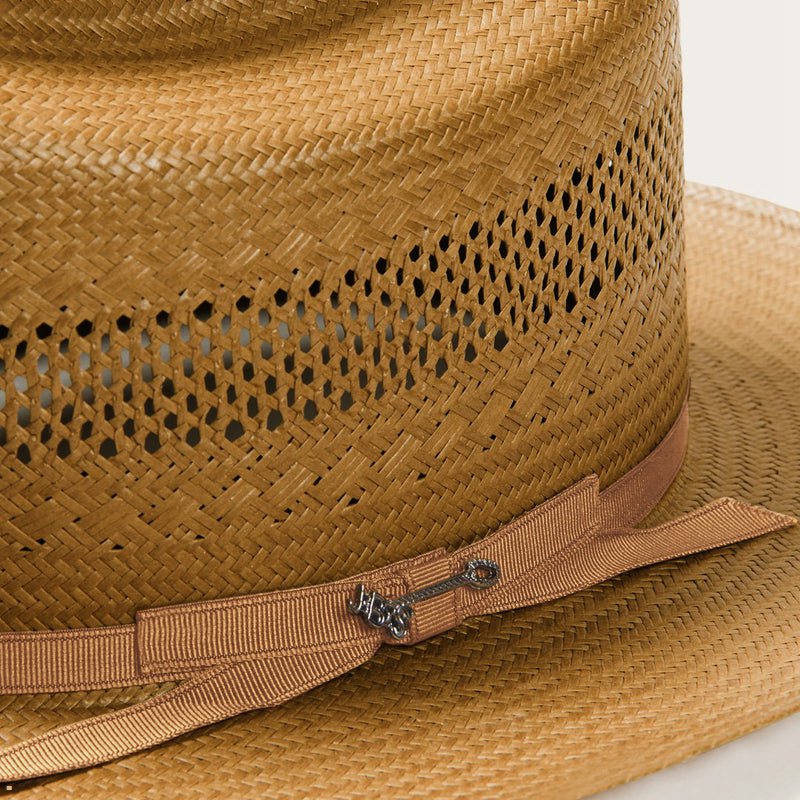 Brown Stetson Open Road Vented Straw Cowboy Women's Fedoras | UK 58YVANPRZ