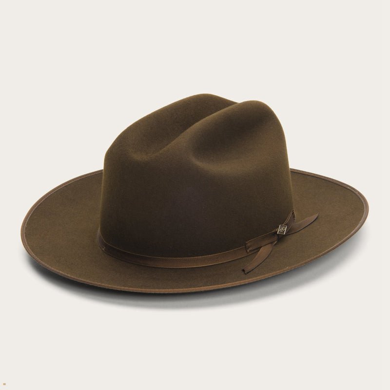 Brown Stetson Pure Open Road Men's Fedoras | UK 18ZVJQASU