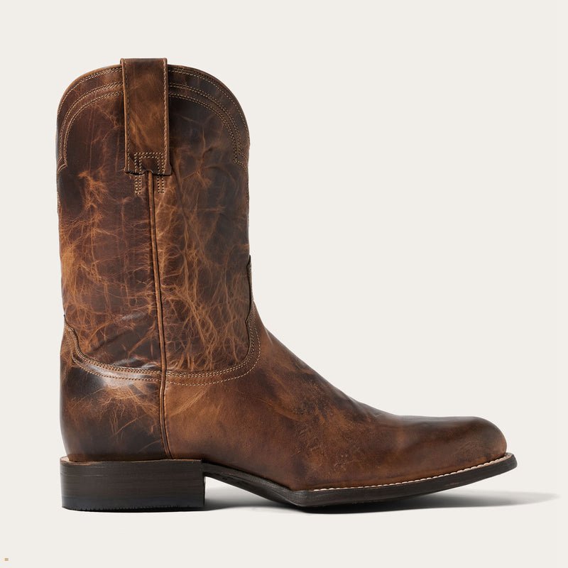 Brown Stetson Rancher Zip Men's Boots | UK 25DOIRATL