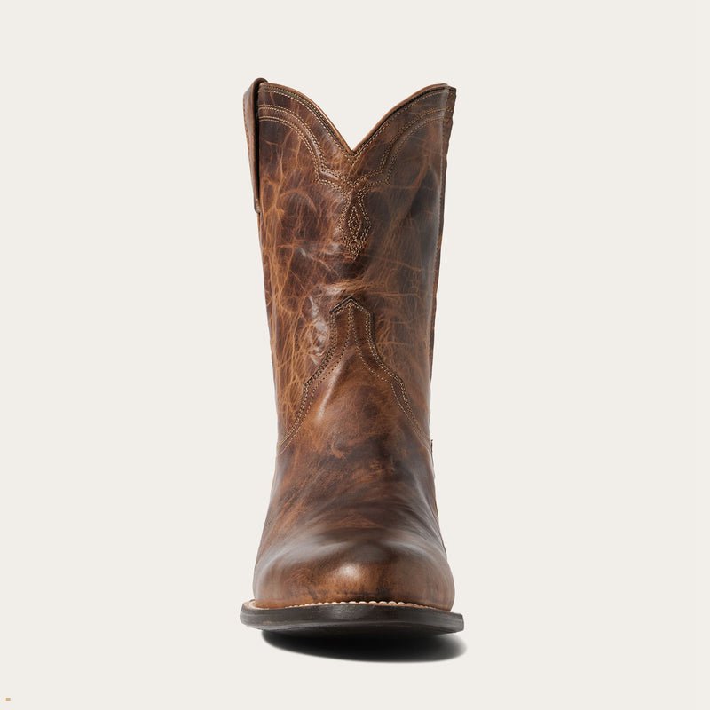 Brown Stetson Rancher Zip Men's Boots | UK 25DOIRATL