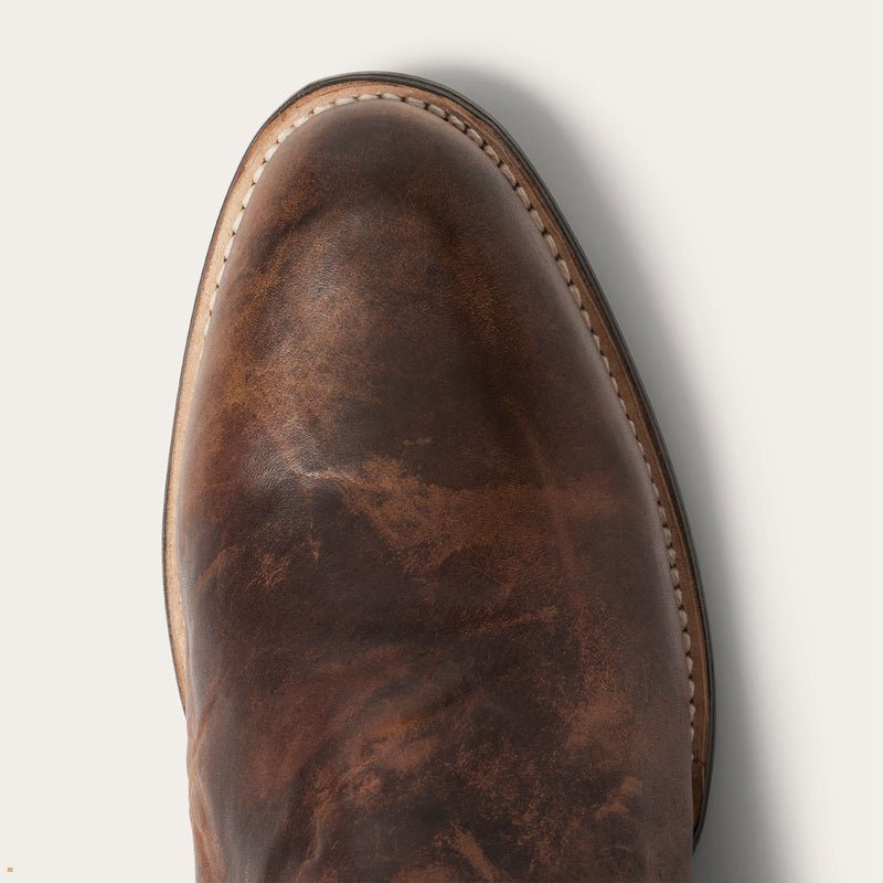 Brown Stetson Rancher Zip Men's Boots | UK 25DOIRATL