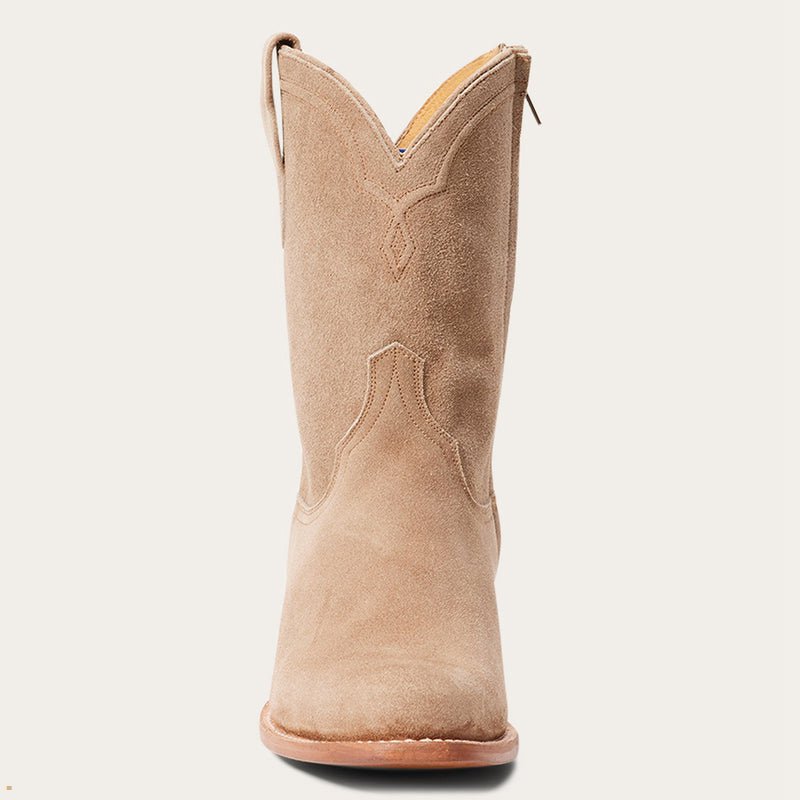 Brown Stetson Rancher Zip Men's Boots | UK 38IVHTSXW